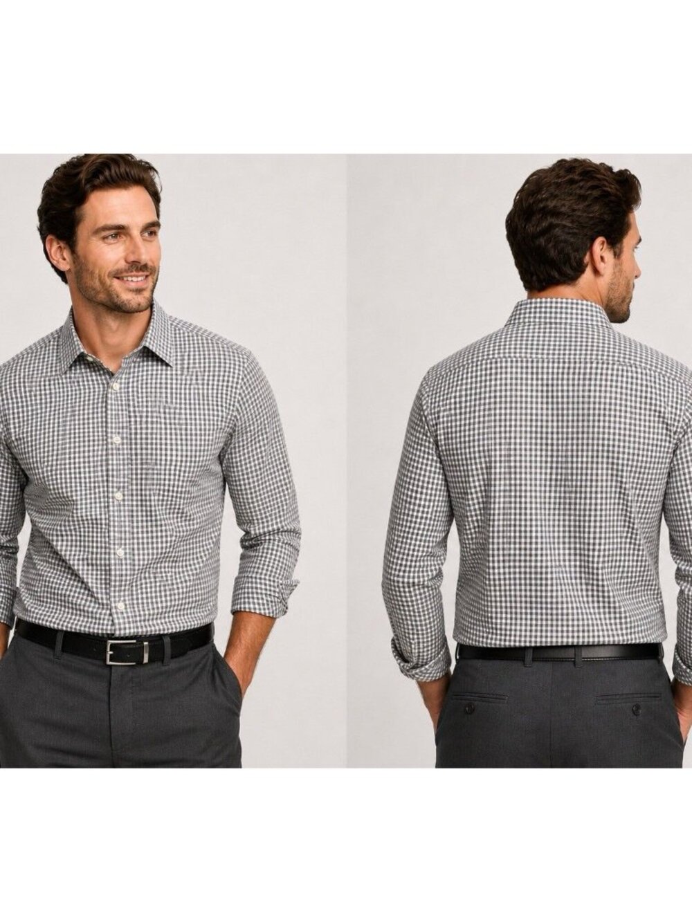Banana Republic XL Athletic Fit Wrinkle Resistant Check Button Shirt NWT